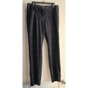 Express Women's Columnist Plaid Pant Size 8R, Blue/Black
